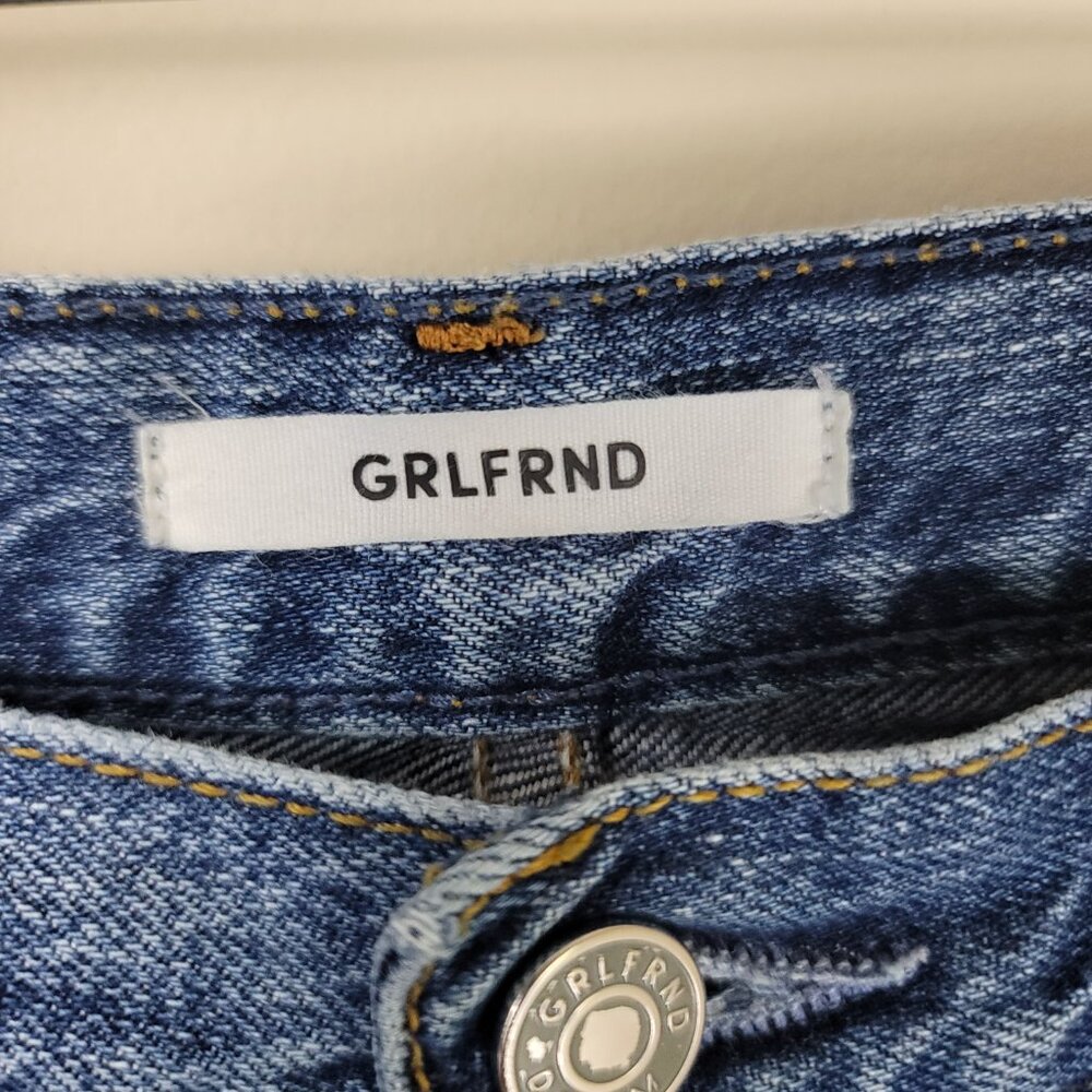 GRLFRND Helena High Rise Straight Jeans Womens Size 28 Distressed Blue Denim - Picture 10 of 13